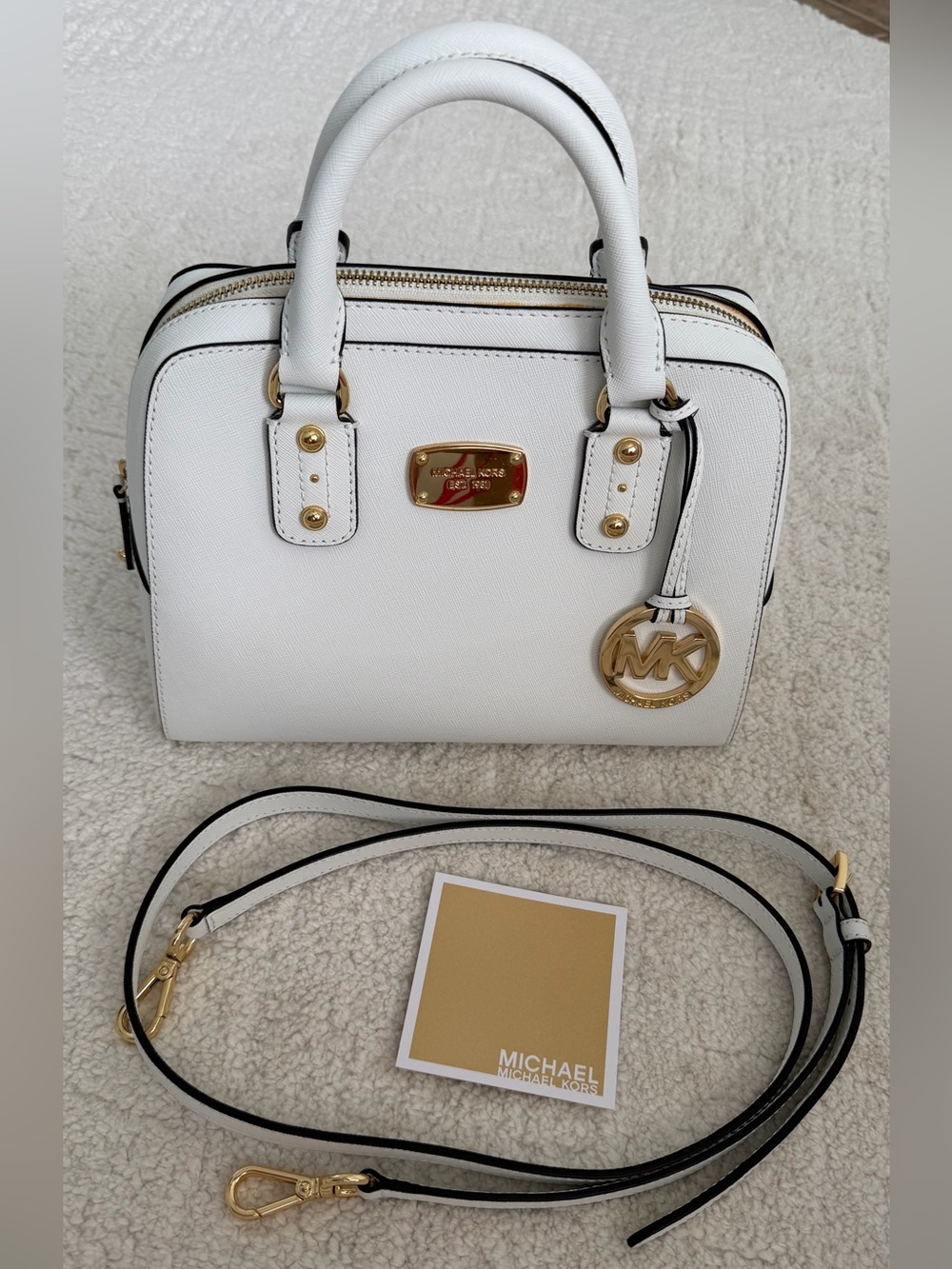 Michael Kors White Leather Satchel